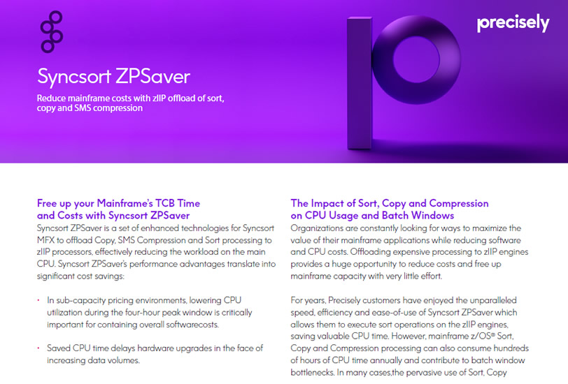Syncsort ZPSaver