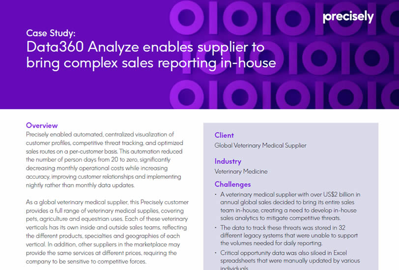 Data360 Analyze Enables Supplier to Bring Complex Sales Reporting In-House for Centralized Visualization