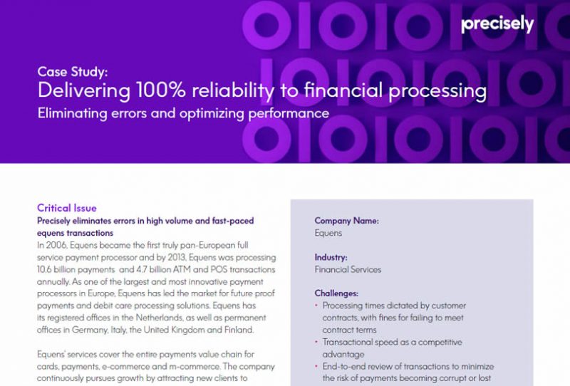 Delivering 100% Reliability to Financial Processing