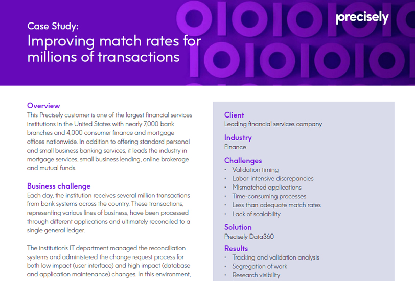 Transaction Processing: Improving Match Rates
