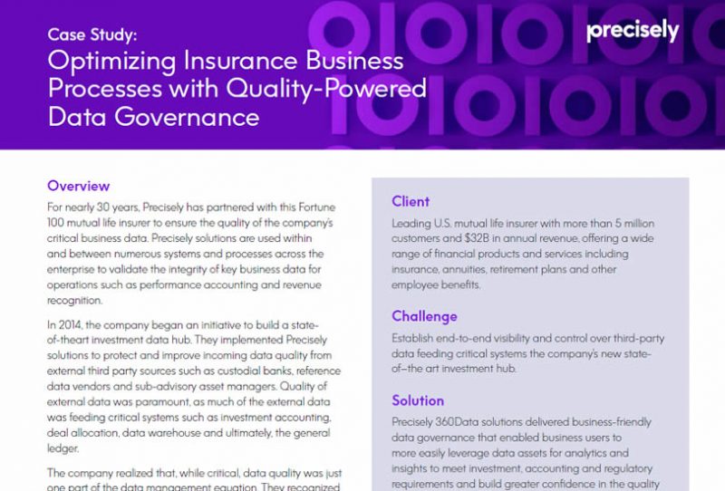 Optimizing Insurance Business Processes with Quality-Powered Data Governance