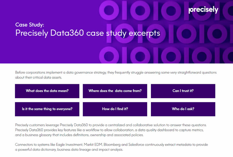 Precisely Data360 Case Study Excerpts