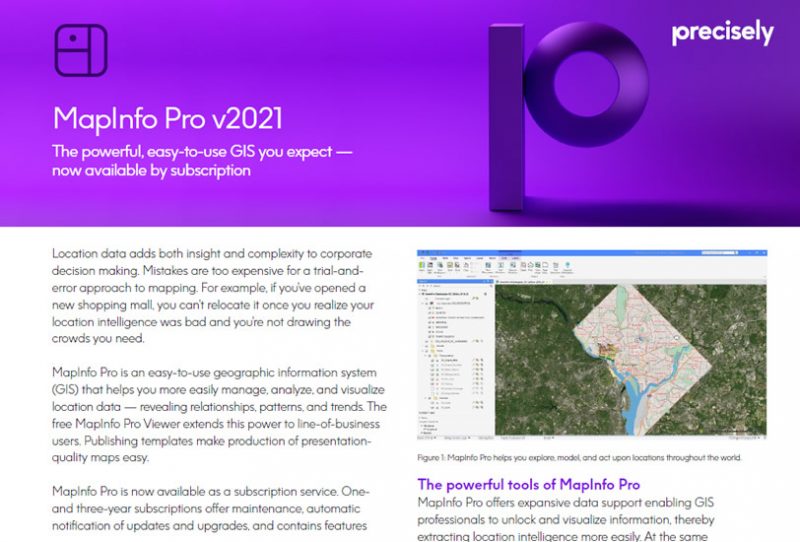 MapInfo Pro 2021 MapInfo Pro 2021