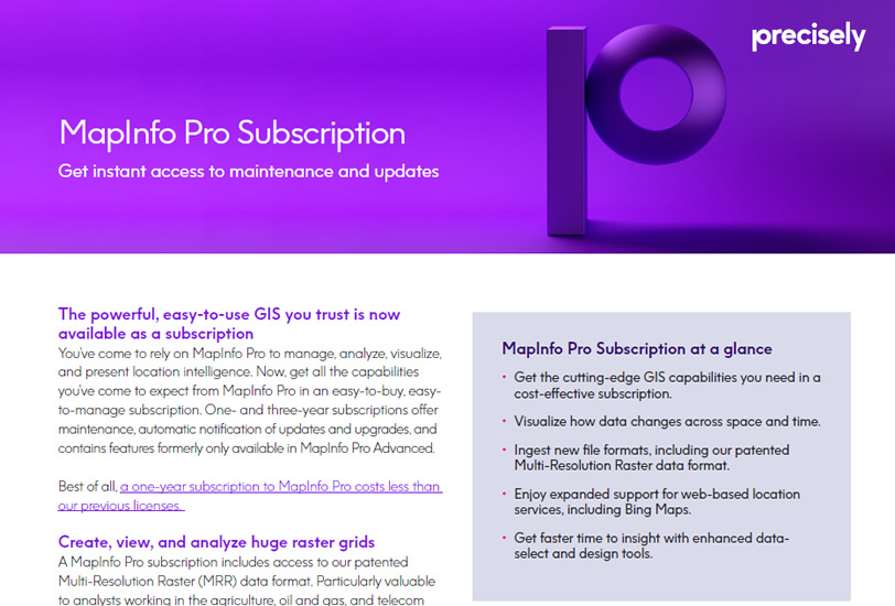 MapInfo Pro Subscription