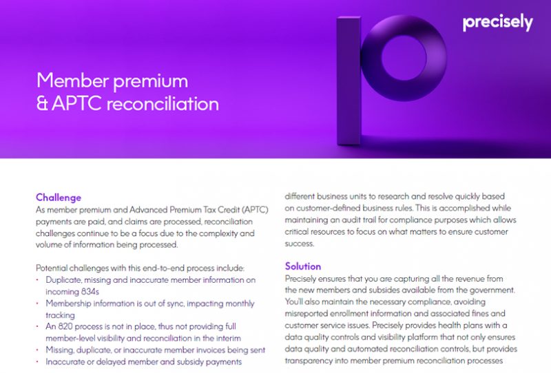 Member premium and APTC reconciliation Member premium and APTC reconciliation
