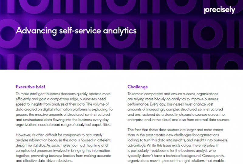 Advancing self service analytics Advancing self service analytics