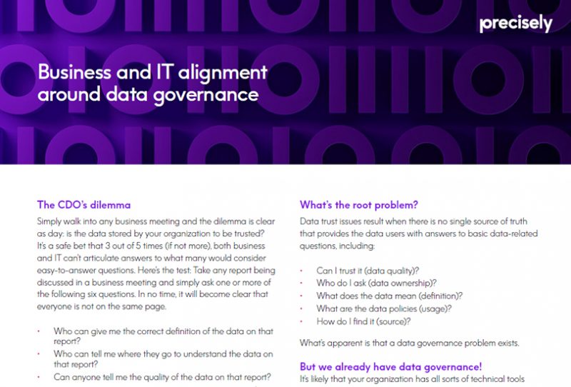 Business and IT alignment around data governance