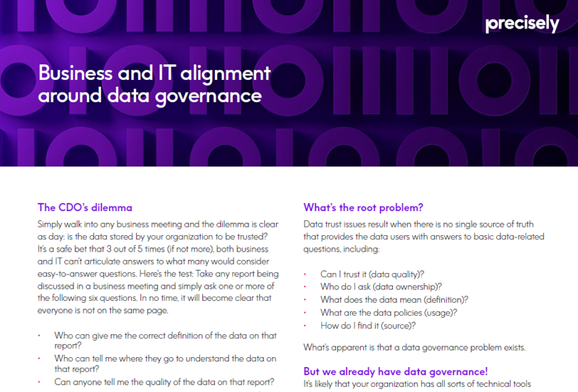 Business and IT alignment around data governance