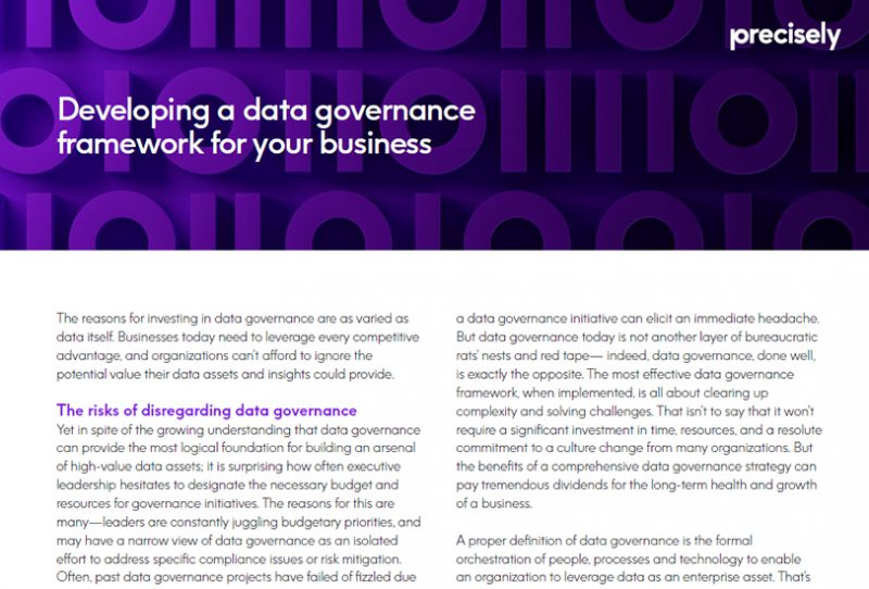 Developing a data governance framework for your business