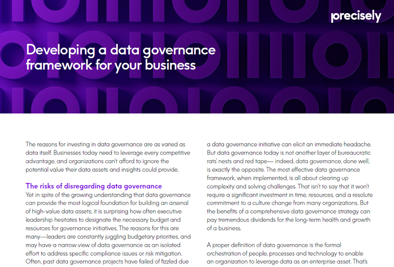 Developing a data governance framework for your business Developing a data governance framework for your business