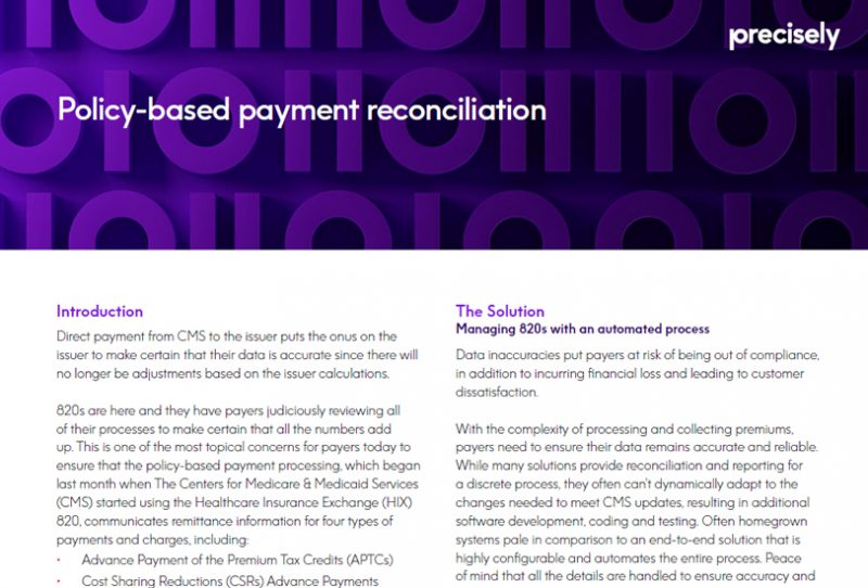 Policy-based payments reconciliation