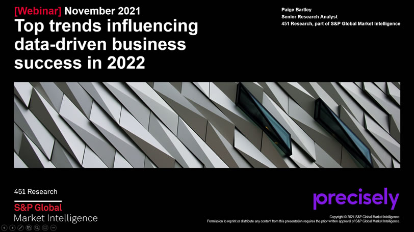Top Trends Webinar Top trends influencing data-driven business success in 2022