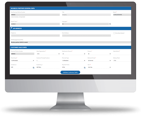 Collect required data using web forms