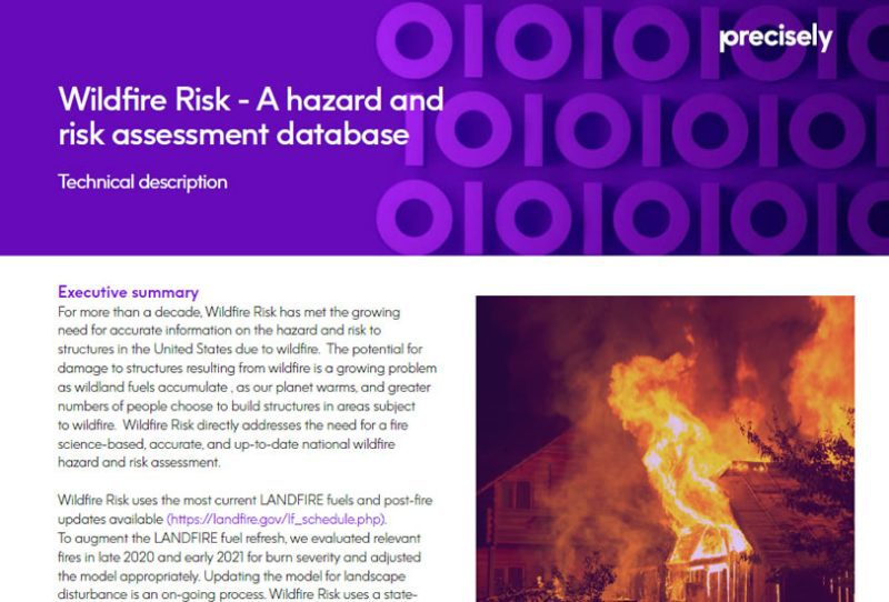 Wildfire Risk - A Hazard and risk assessment database Information About Wildfire Risk - A Hazard and risk assessment database