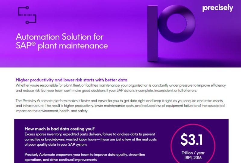 Automation Solutions for SAP Plant Maintenance