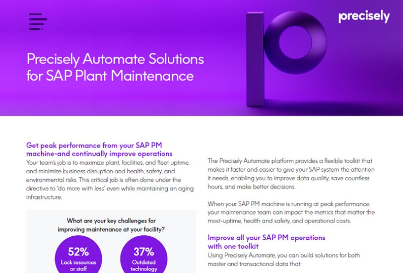 Precisely Automate Solutions for SAP Plant Maintenance