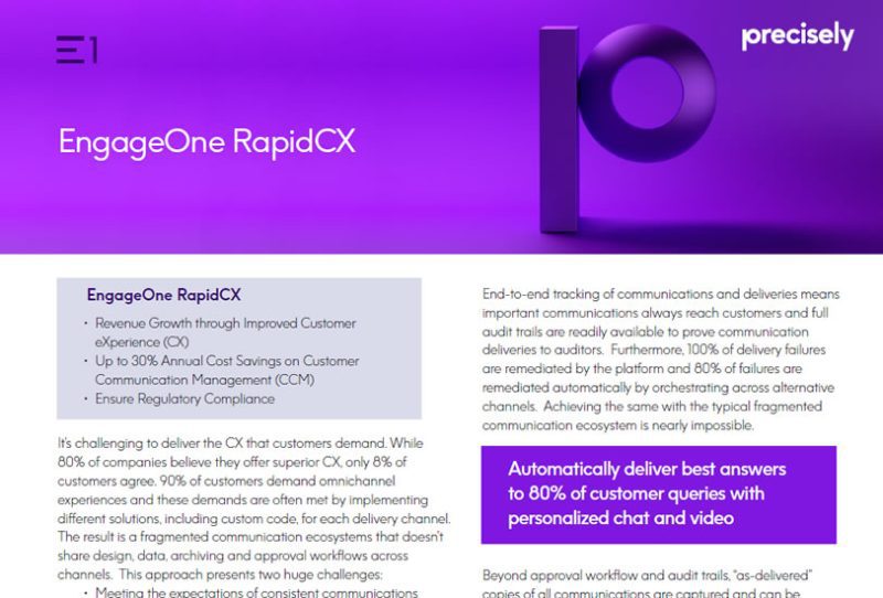 EngageOne RapidCX Overview