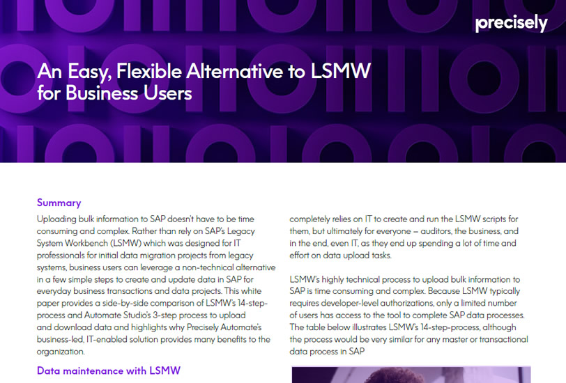 An Easy, Flexible Alternative to LSMW for Business Users