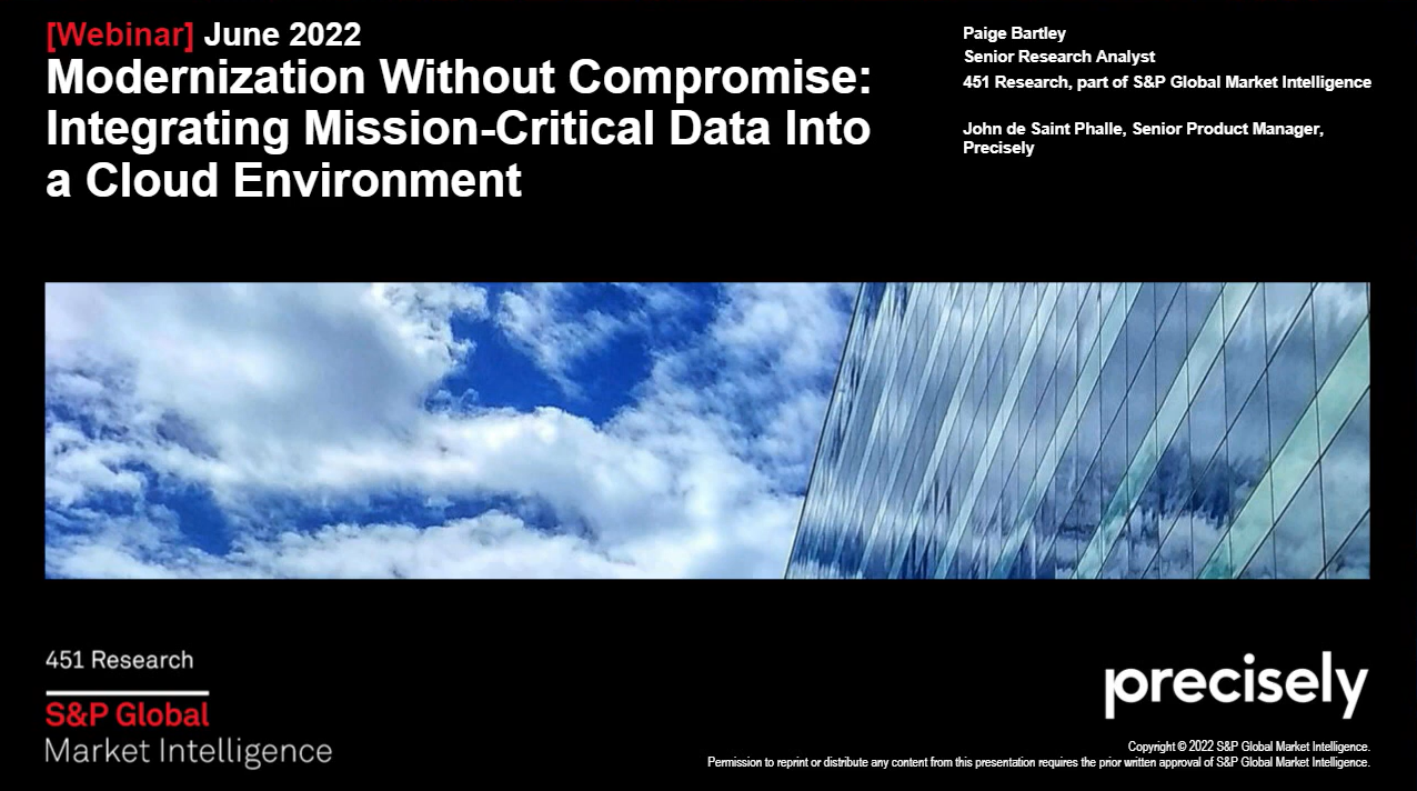 Modernization Without Compromise - Integrating Mission-Critical Data Into a Cloud Environment