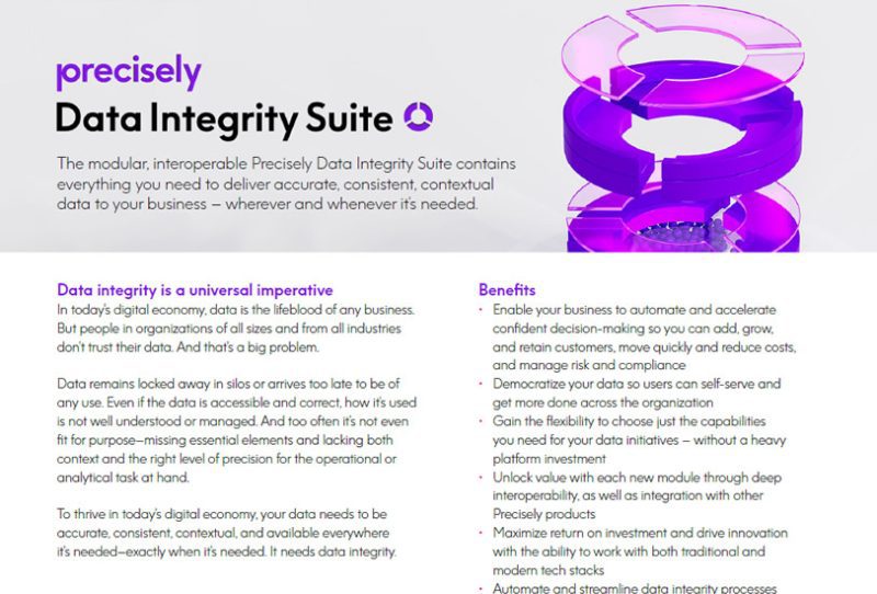 Precisely Data Integrity Suite Precisely Data Integrity Suite