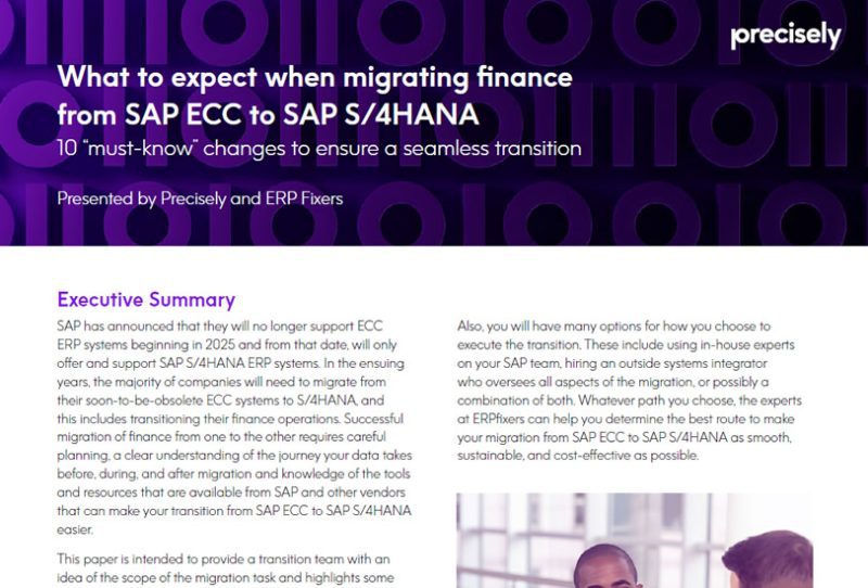 What to expect when migrating finance from SAP ECC to SAP S/4HANA