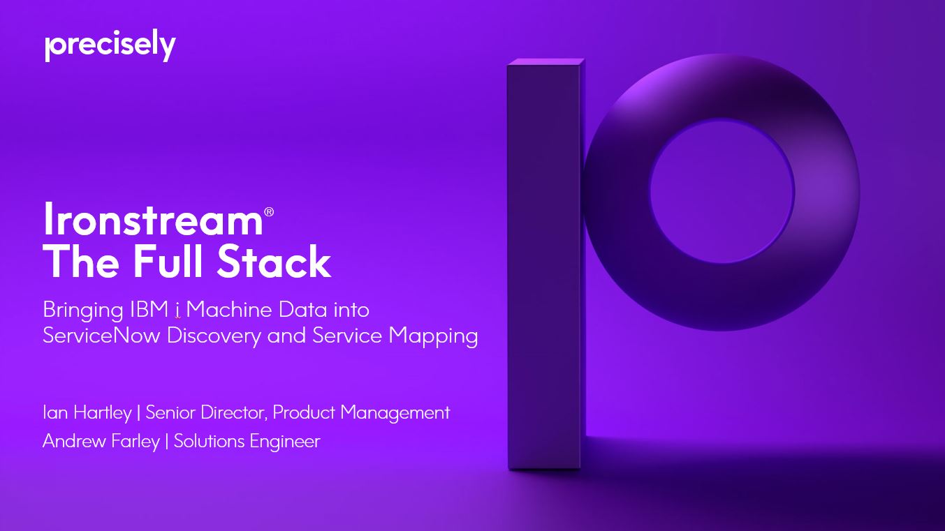 Bringing IBM i Machine and Log Data into ServiceNow Discovery and Service Mapping Bringing IBM i Machine and Log Data into ServiceNow Discovery and Service Mapping