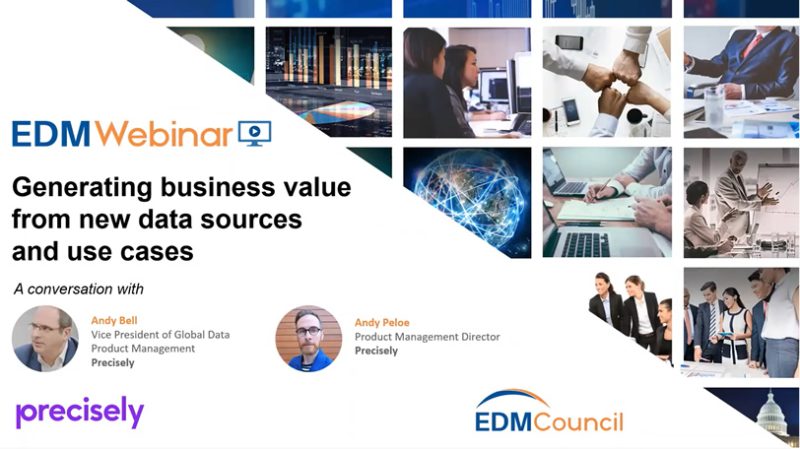 Generating business value from new data sources and use cases Generating business value from new data sources and use cases