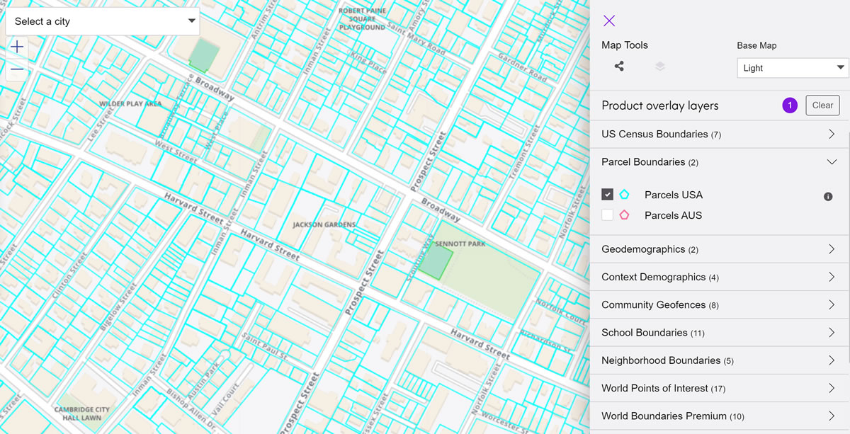 Precisely Data Experience: Property Boundaries