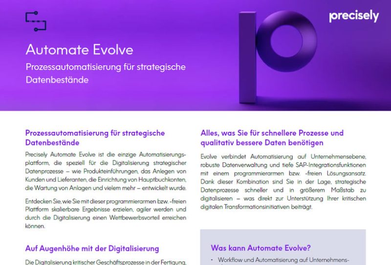 Lösungsblatt Automate Evolve: Die SAP Automatisierungsplattform