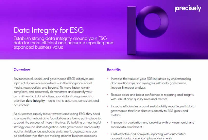 Data Integrity for ESG