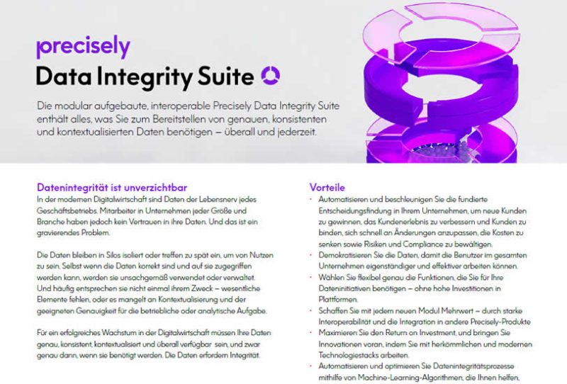Precisely Data Integrity Suite Precisely Data Integrity Suite