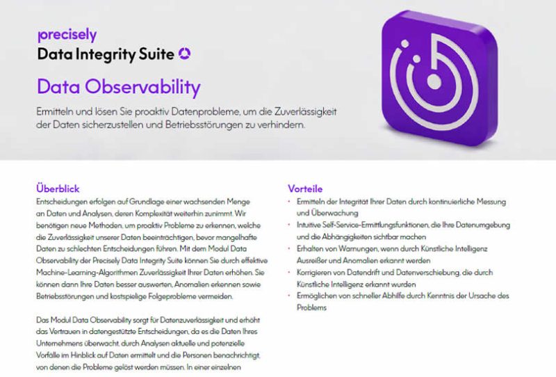 Precisely Data Integrity Suite – Data Observability