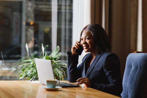 business woman in her office - data governance