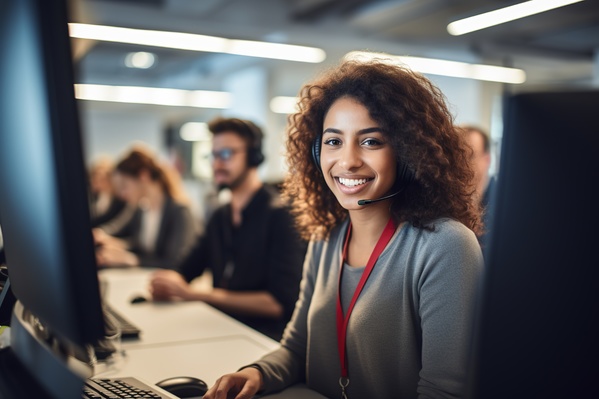 woman using a headset - managed service provider