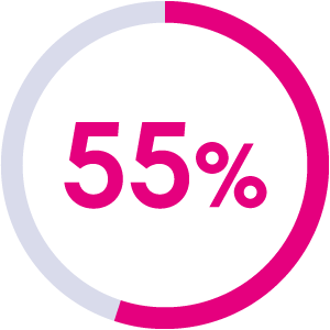 Kreisdiagramm –55 %