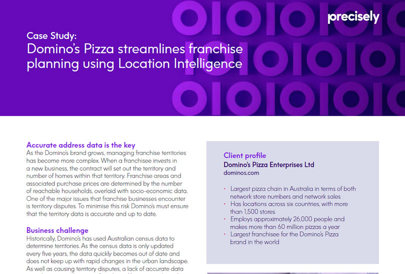 Domino’s Pizza streamlines franchise planning using Location Intelligence