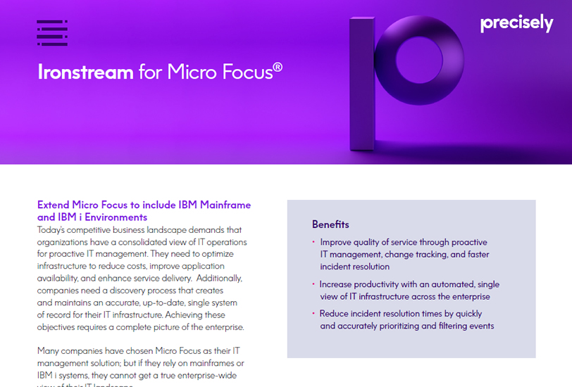 PS_Ironstream MicroFocus_200518_E_final Ironstream for Micro Focus