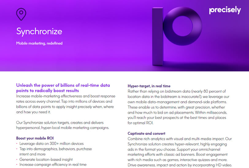 Synchronize solution targets - Precisely Product Sheet