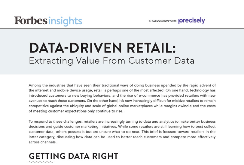 WP_Forbes Insights Data Driven Retail_200401_final Data Driven Retail: Extracting Value From Customer Data