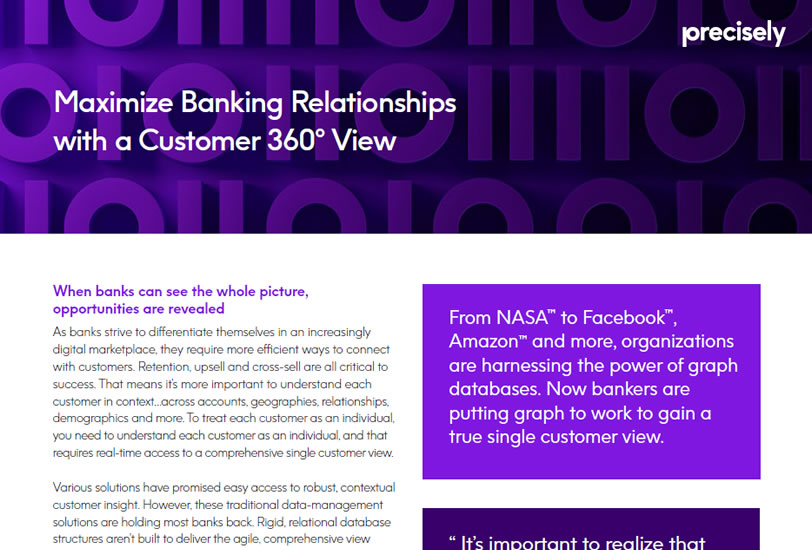 Maximize Banking Relationship with a Customer 360 View Maximize Banking Relationship with a Customer 360 View