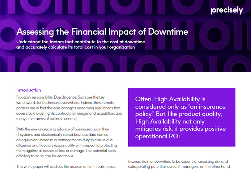 Assessing the Financial Impact of Downtime Assessing the Financial Impact of Downtime