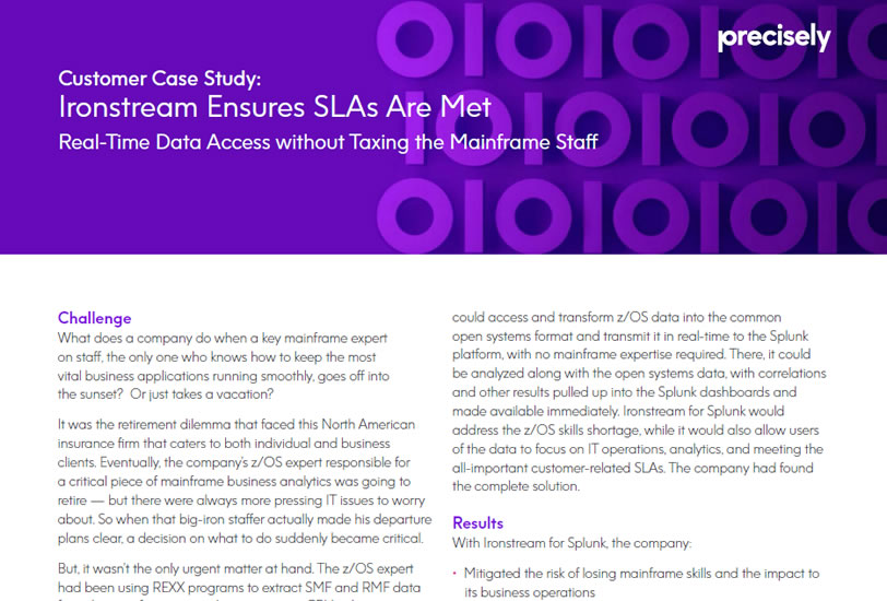 Ironstream Ensures SLAs Are Met