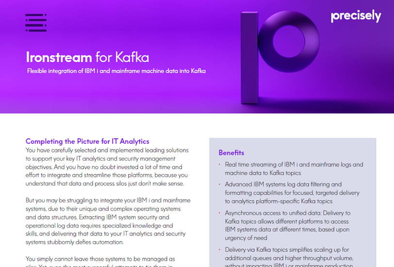 Ironstream for Kafka Ironstream for Kafka Solution Sheet