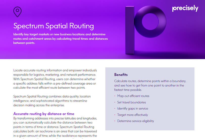Spectrum Spatial Routing Solution Sheet Spectrum Spatial Routing Solution Sheet