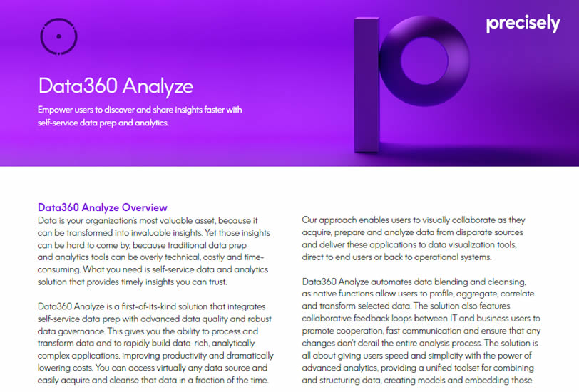 Data360 Analyze Data360 Analyze for data analytics