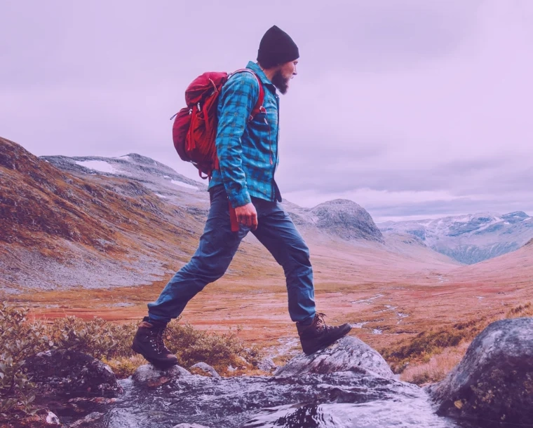 Man hiking outdoors