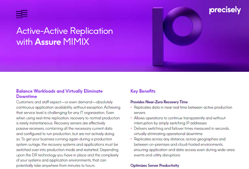 Active-Active Replication with Assure MIMIX Active-Active Replication with Assure MIMIX