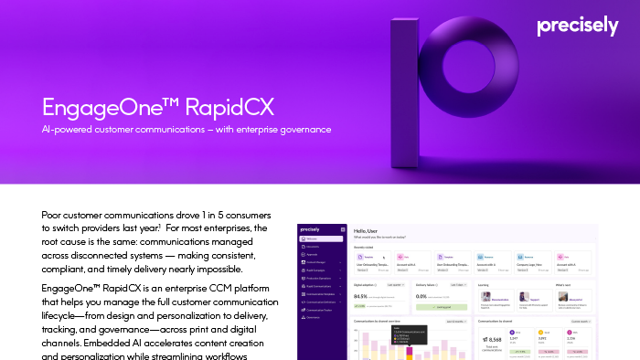 EngageOne RapidCX, Precisely