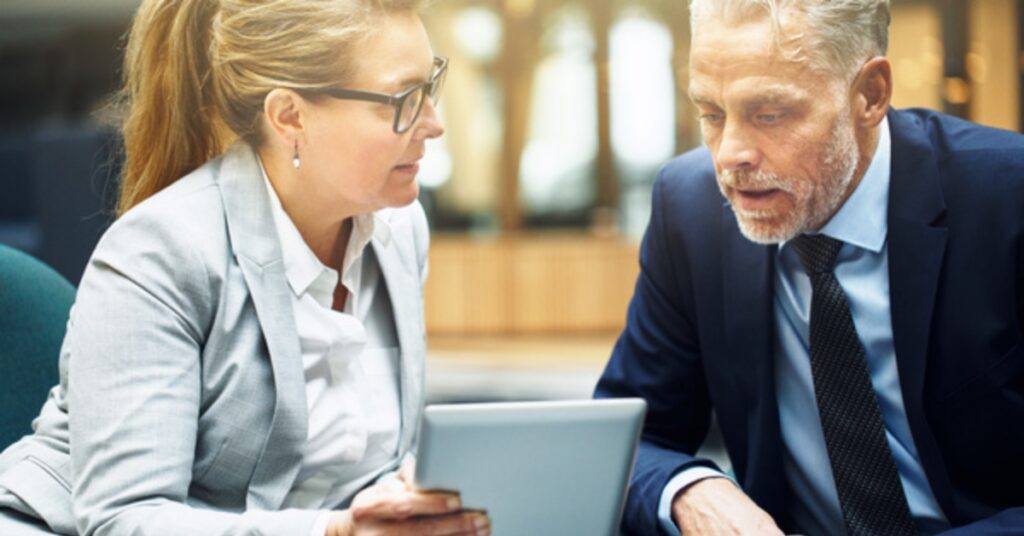 two people having a conversation