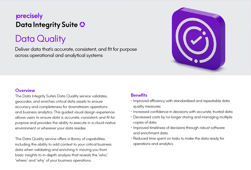 Data Integrity Suite - Data Quality